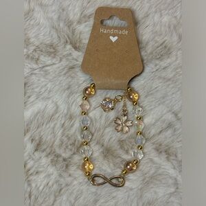 Infinite Glass Bead Bracelet with Charms